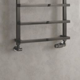 Reina Modal TRV 15mm x 15mm Oiled Bronze Corner & L/S Designer Thermostatic Radiator Valve & Lockshield