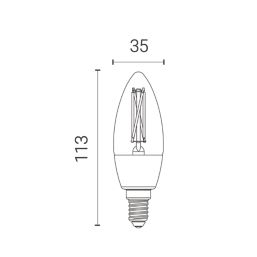 4lite WiZ E14 Candle LED Filament Light Bulb 4.9W 470lm