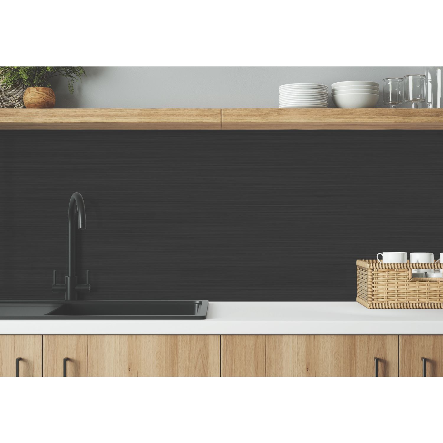 Wilsonart Brushed Copper/Brushed Carbon Mid-Rise Splashback 3050mm x 600mm x 4mm (116JL)