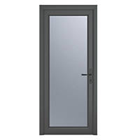 Crystal  1-Panel 1-Frosted Light LH Anthracite Grey uPVC Back Door 2090 x 840mm