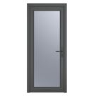 Crystal  Fully Glazed 1-Obscure Light Left-Handed Anthracite Grey uPVC Back Door 2090mm x 840mm