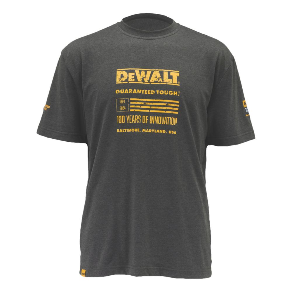 Dewalt 100 Year Graphic Short Sleeve T-shirt Grey Large 42-44