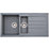 Abode Xcite 1.5 Bowl Granite Composite Kitchen Sink Grey Metallic Reversible 1000mm x 500mm