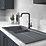 Abode Xcite 1.5 Bowl Granite Composite Kitchen Sink Grey Metallic Reversible 1000mm x 500mm