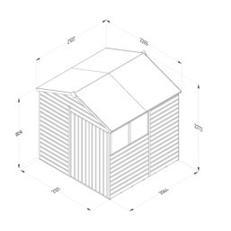 Forest Beckwood 7' x 7' (Nominal) Apex Shiplap Timber Shed with Base & Assembly