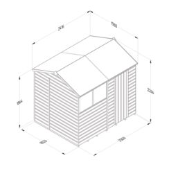 Forest Beckwood 7' 6" x 6' (Nominal) Reverse Apex Shiplap Timber Shed