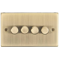 Knightsbridge CS2184AB 4-Gang 2-Way LED Dimmer Switch  Antique Brass
