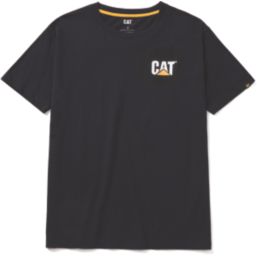 CAT Trademark Short Sleeve Tee Shirt Black Large 41" Chest