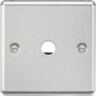 Knightsbridge Raised Rounded 20A Unswitched Flex Outlet  Brushed Chrome