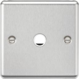 Knightsbridge Raised Rounded 20A Unswitched Flex Outlet  Brushed Chrome
