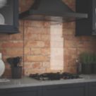 Splashback  Clear with Bronze Caps Kitchen Splashback 600mm x 700mm x 6mm