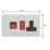 Varilight  45A 2-Gang 2-Pole Cooker Switch & 13A DP Switched Socket Paintable  with Black Inserts