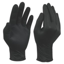 Site SDG310 Nitrile Powder-Free Disposable Grip Gloves Black X Large 50 Pack