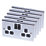 LAP  13A 2-Gang SP Switched Plug Socket Polished Chrome  with Black Inserts 5 Pack
