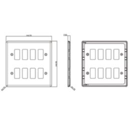 Knightsbridge  8-Module Grid Faceplate Polished Chrome
