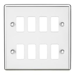 Knightsbridge  8-Module Grid Faceplate Polished Chrome