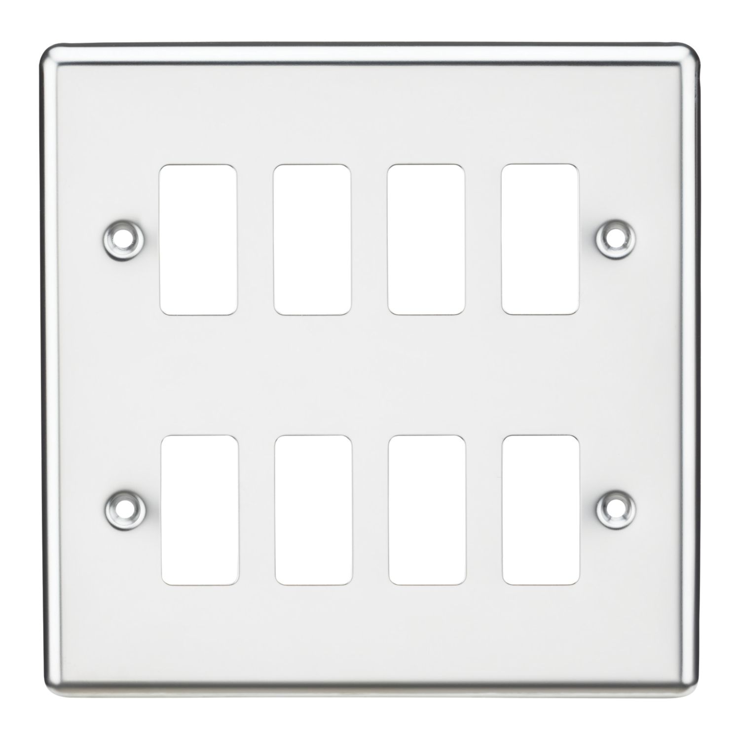 Knightsbridge 8-Module Grid Faceplate Polished Chrome (117CR)