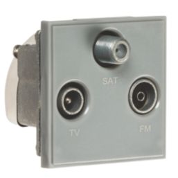 Knightsbridge  Triplex Modular Multimedia Socket Grey
