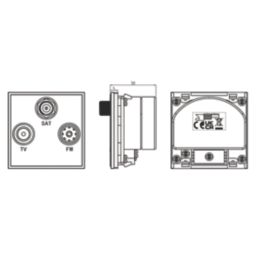 Knightsbridge  Triplex Modular Multimedia Socket Grey