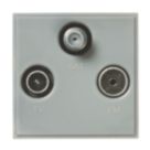 Knightsbridge  Triplex Modular Multimedia Socket Grey