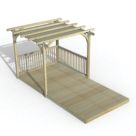 Forest Ultima 16' x 8' (Nominal) Flat Pergola & Decking Kit with 2 x Balustrades & Canopy