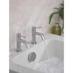 Bristan Mila Chrome 140mm Deck Mounted Lever 2 Tap Holes Bath Pillar Tap