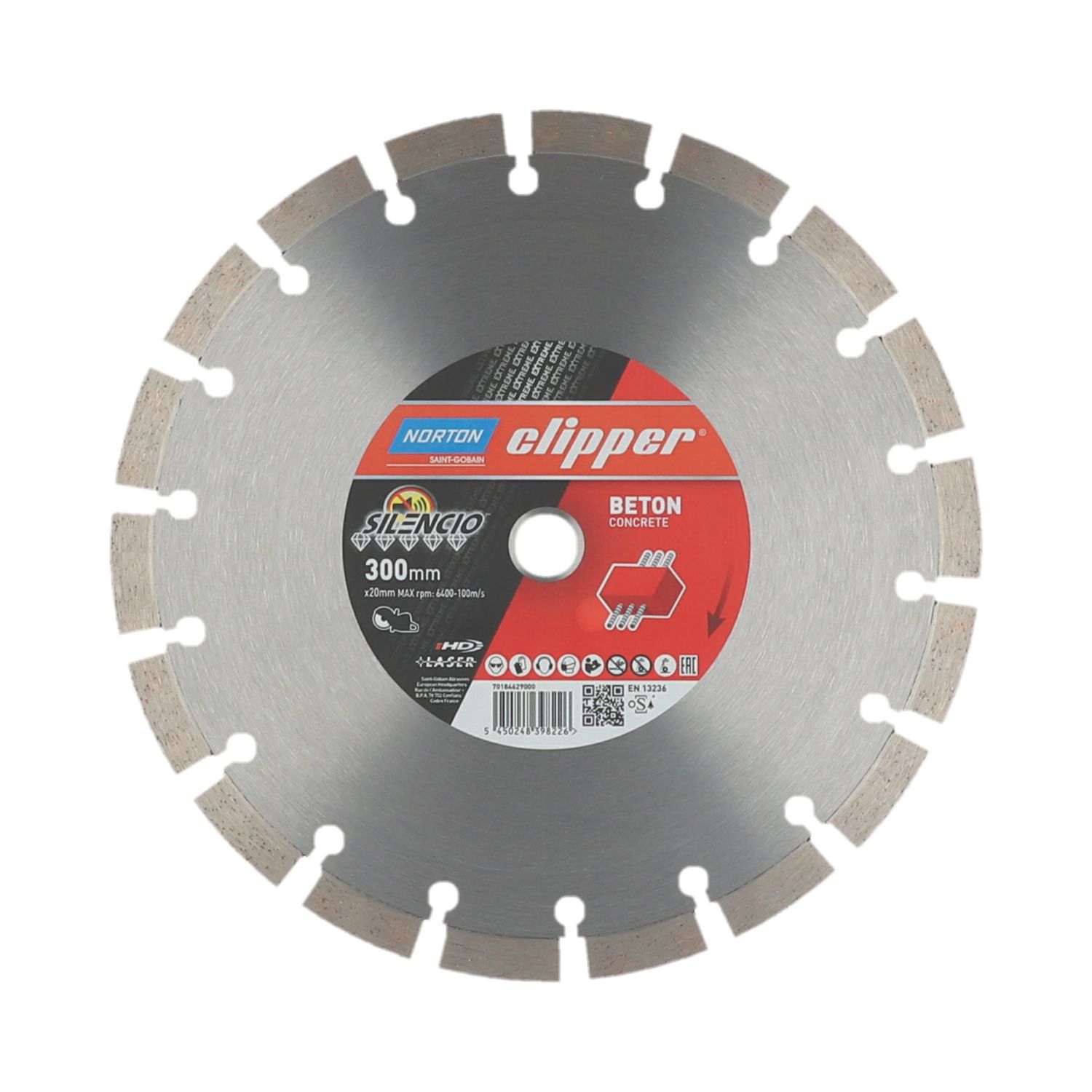 Norton Extreme Beton Silencio Masonry Diamond Blade 300mm x 20mm (117JL)