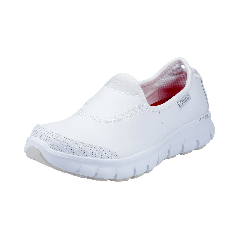 Skechers Sure Track Size 4 Womens White Slip On Non Safety Shoes