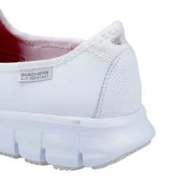 Skechers Sure Track Metal Free Womens Slip-On Non Safety Shoes White Size 4