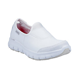 Skechers Sure Track Metal Free Womens Slip-On Non Safety Shoes White Size 4