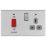LAP  45A 2-Gang DP Cooker Switch & 13A DP Switched Socket Brushed Stainless Steel with LED with Graphite Inserts