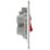 LAP  45A 2-Gang DP Cooker Switch & 13A DP Switched Socket Brushed Stainless Steel with LED with Graphite Inserts