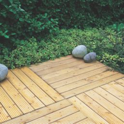 Forest Garden Decking Tiles 36mm x 900mm x 900mm 4 Pack