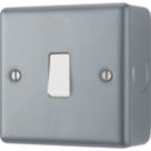 British General  10AX 1-Gang 2-Way Metal Clad Single Light Switch with White Inserts