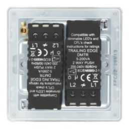 LAP  2-Gang 2-Way LED Dimmer Switch  Polished Chrome with Colour-Matched Inserts