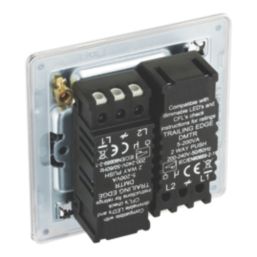 LAP  2-Gang 2-Way LED Dimmer Switch  Polished Chrome with Colour-Matched Inserts