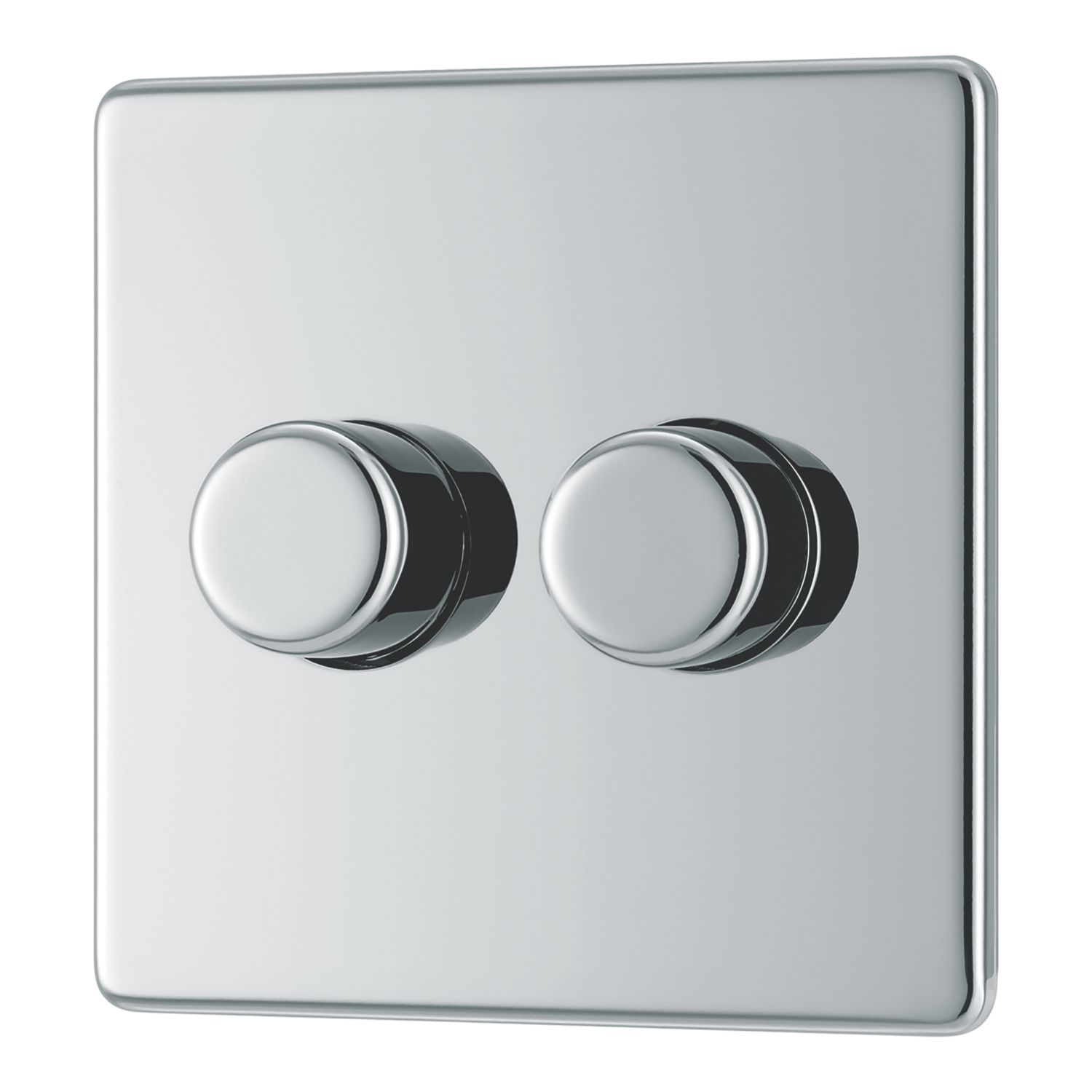 LAP 2-Gang 2-Way LED Dimmer Switch Polished Chrome with Colour-Matched Inserts (117PN)