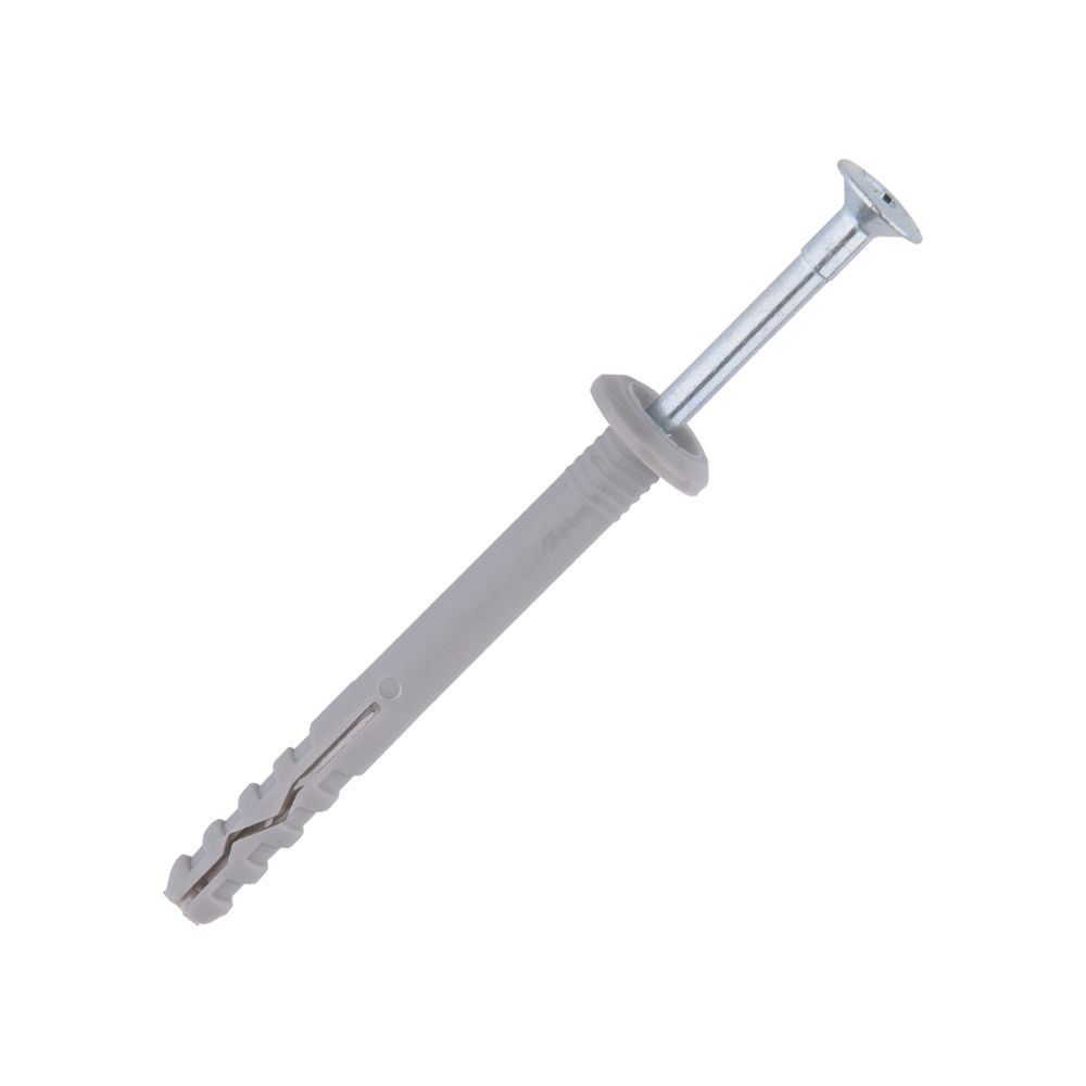 Easyfix Nylon & Steel Mushroom Head Hammer Fixings 6mm x 80mm 50 Pack