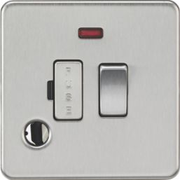 Knightsbridge  13A Switched Fused Spur & Flex Outlet with LED Brushed Chrome