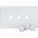 Knightsbridge Curved Edge 3-Gang Modular Dimmer Switch White