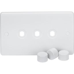 Knightsbridge Curved Edge 3-Gang Modular Dimmer Switch White