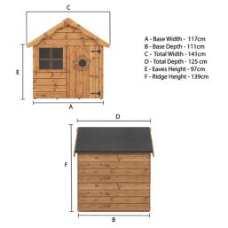Mercia Snug 4' 6" x 4' (Nominal) Timber Playhouse