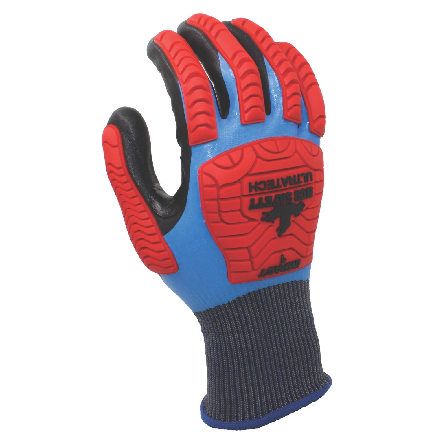 MCR Safety IP1071ND Cut & Impact Resistant Gloves Black/Blue/Red Medium (117YM)