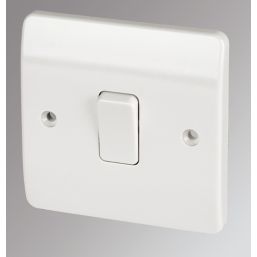 MK Logic Plus 10AX 1-Gang 2-Way Light Switch  White