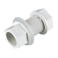 FloPlast Straight Tank Connectors White 21.5mm 5 Pack