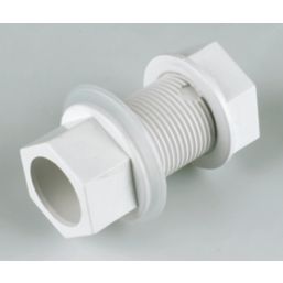 FloPlast Straight Tank Connectors White 21.5mm 5 Pack
