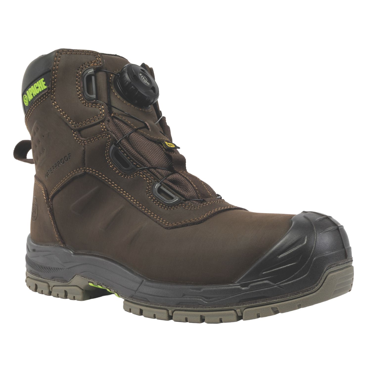 Apache Size 6 Brown Waterproof Safety Boots (118EH)