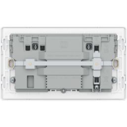 British General Evolve 13A 2-Gang SP Switched Socket + 3.25A 45W 2-Outlet Type C USB Charger Pearlescent White with White Inserts