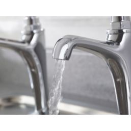 Bristan Renaissance High Neck Pillar Single Lever Taps Chrome-Plated 1 Pair