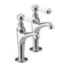 Bristan Renaissance High Neck Pillar Single Lever Taps Chrome-Plated 1 Pair
